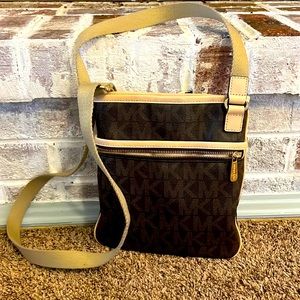 Brown and Tan Michael Kors Cross Body bag